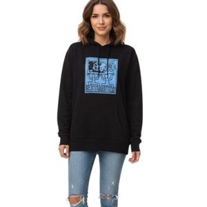 Levi's Women's Keith Haring X Mickey TV Fleece Hoodie Black Size L